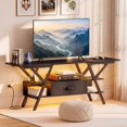 thumbnail image 4 of ELLEGNT TV Stand for 65" TVs - 3‑Tier with Power Outlets, LED Lights, and Remote Storage Shelves, Black, 4 of 10