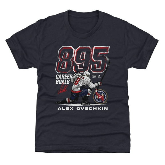 Youth 500 Level Alexander Ovechkin Navy Washington Capitals NHL All-Time Leading Goal Scorer Grunge T-Shirt