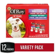 (12 Pack) Ol' Roy Mini Chunks in Gravy Dog Food Variety Pack, 5.3 oz