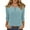 350#Light Blue, variant on 3/4 Length Sleeve Womens Tops Loose Fit Dressy Pleated Lightweight T Shirts Casual Button Scoop Neck Tunic Tops Royal Blue L