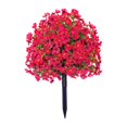 thumbnail image 1 of Estaca de jardín de flores violetas artificiales, accesorios para jardín de hadas, 24" con base rosa roja, 1 of 9