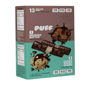 Puff Protein Bars,7 Brownie Batter, 6 Cookie Dough Chunk Flavor 17g Protein, Gluten Free, 19.2 oz 13 Variety Pack