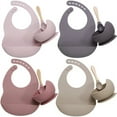 thumbnail image 6 of BPA Free Baby Silicone Tableware Waterproof Bib Flexible Saliva Towel Solid Color Sucker Bowl And Spoon for Children (muted), 6 of 7