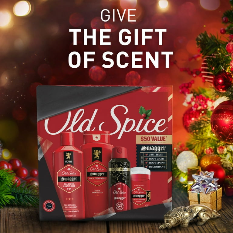 Old Spice Holiday Gift Pack for Men, Swagger Scent, Body Wash