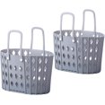 thumbnail image 1 of Panier à Linge en Plastique Pliable avec Poignée de Transport (2 Pcs Gris), 1 of 1