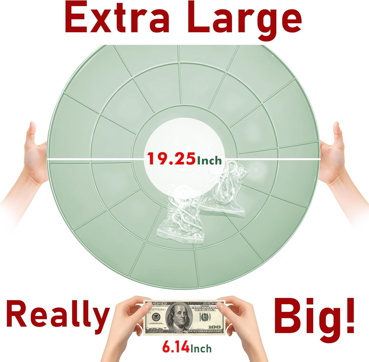 19.25-Inch Extra Large Squirrel Baffle,Hummingbird Feeder Shade Dome Cover, Bird Feeder Rain Guard, Hanging Squirrel Proof for Shepherd's Hook Outdoors(Grass Green) 2 Pack