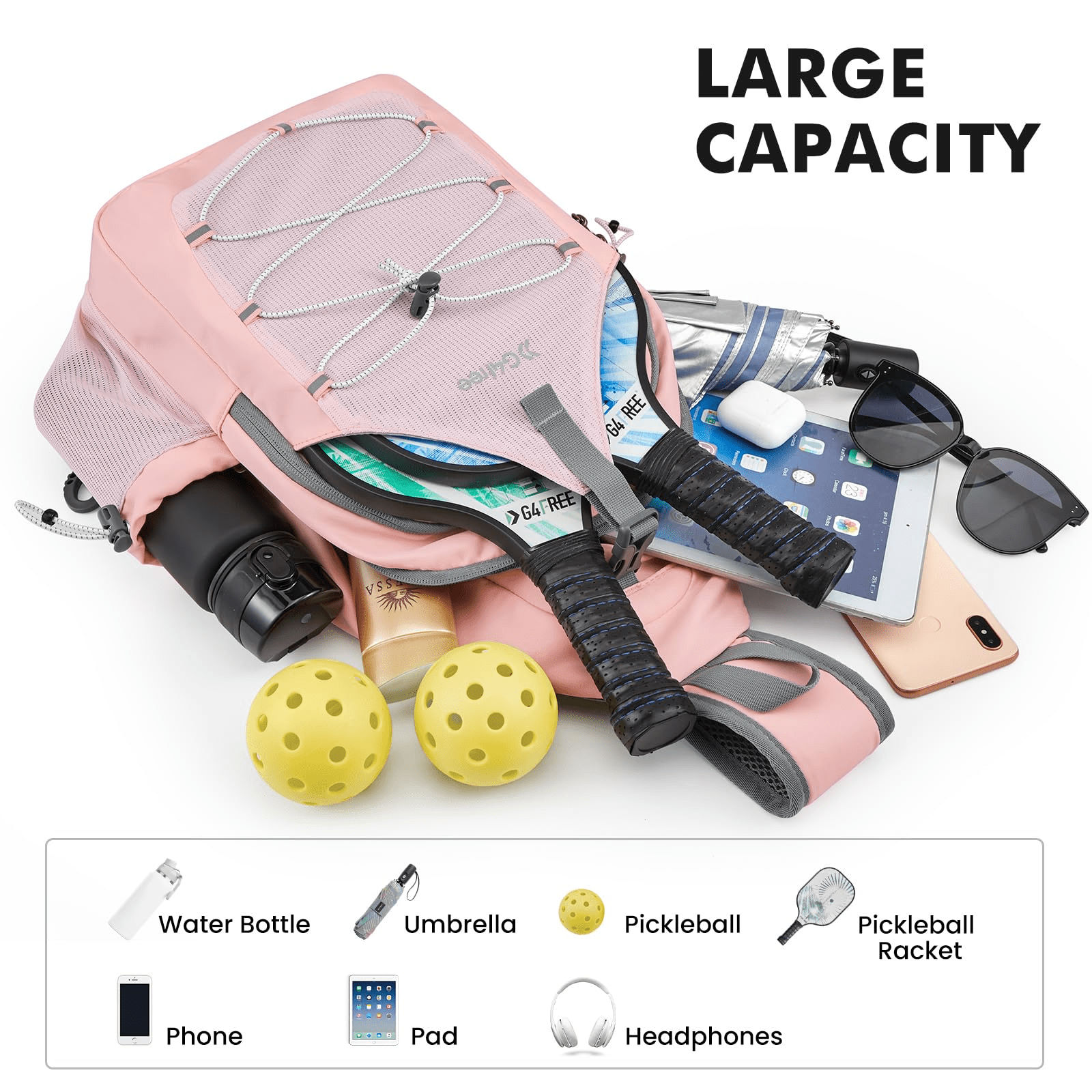 G4Free Pickleball Sling Bag for Women - Lightweight Crossbody Sports Bag