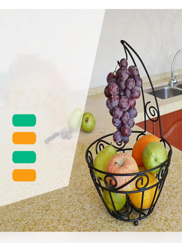 IPC Fruit Basket Bowl With Banana Tree Hanger Carbon Steel ...