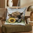 thumbnail image 6 of Uutvery Highland Cow Print Pillow Cover, 18x18 Inch Soft Plush Cozy Cushion with Cattle Design, Charming Farmhouse Decor for Bedroom and Sofa, Comfortable and Inviting Accent, 6 of 7