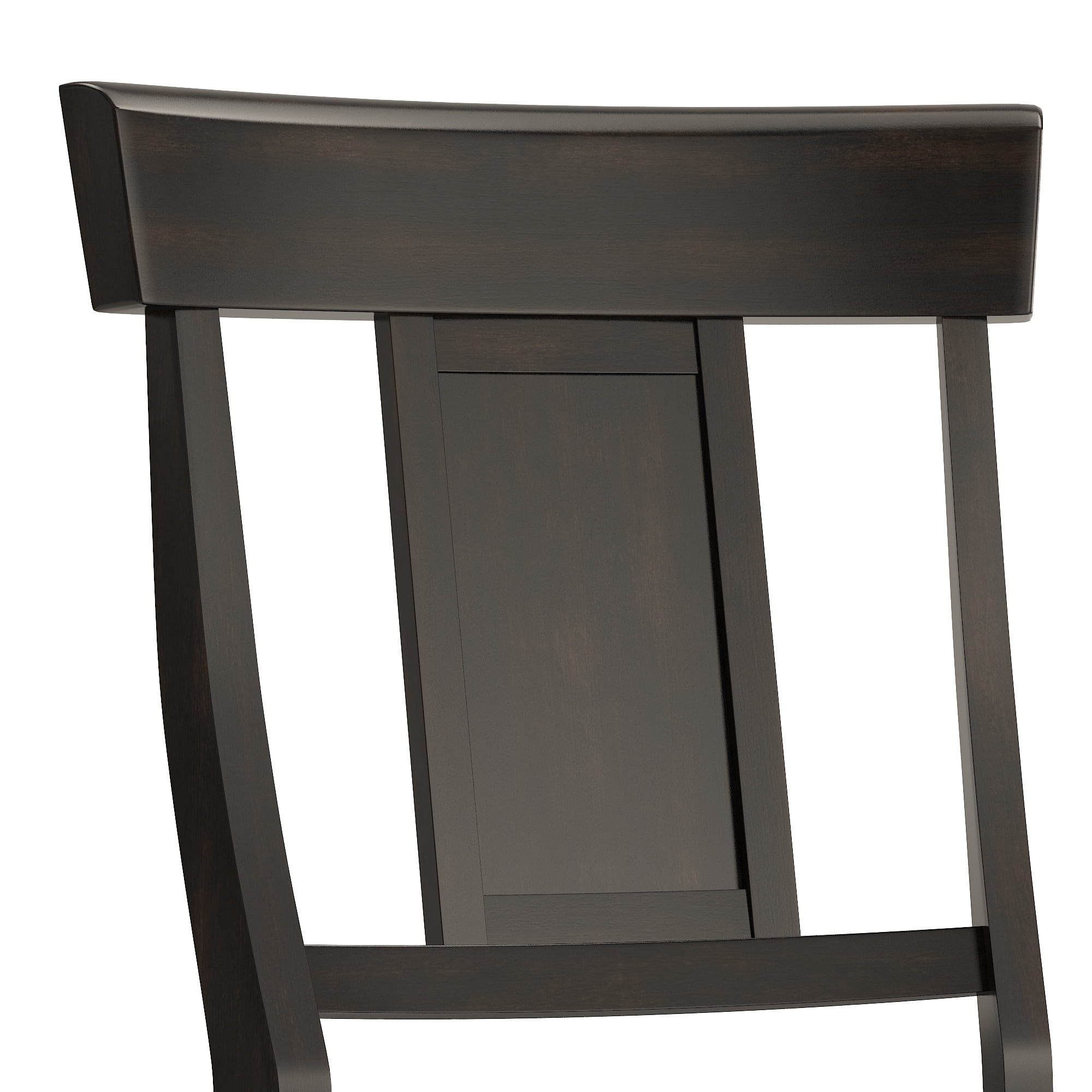 Weston Home Farmhouse Vintage Panel Back Solid Wood Counter Height Chair, Set of 2, Antique Black