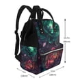 thumbnail image 2 of Pofeuu Red And Green Carnation Print Diaper Bag Backpack, Multifunction Travel Pack Maternity Baby Changing Bags, Large Capacity, Waterproof, 2 of 6
