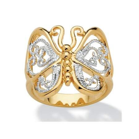 - Filigree Butterfly Ring in 18k Gold-Plated