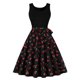 thumbnail image 1 of Vestido de Verano para las Mujeres, Suelto Impreso sin Mangas Vestido Casual con Cuello en V con Doblado Grande Hecho de Poliéster Transparente Airy, Vestido Sexy para las Mujeres, 1 of 5