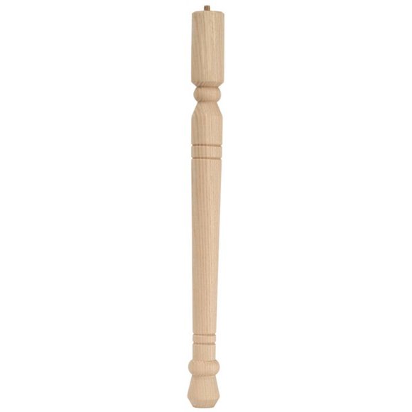 Waddell 2578 Early American Table Leg, 1-3/8 in Dia x 28 in H, Hardwood