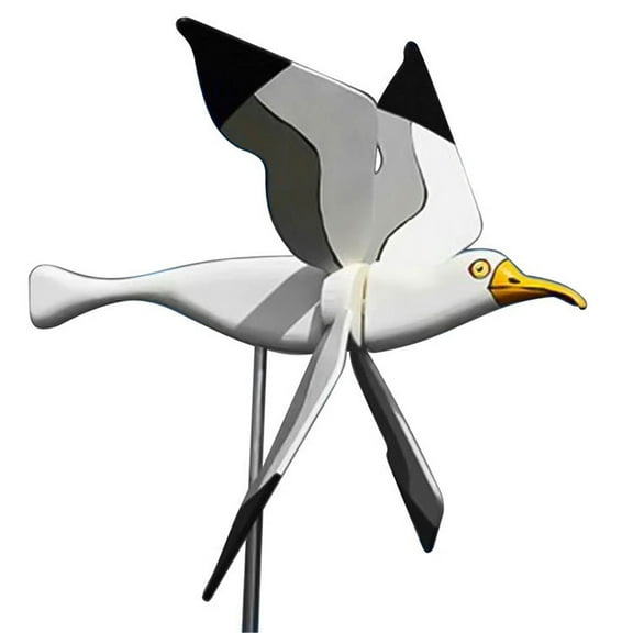 Sinyiin Asuka Series Seagulls Whirligig Windmill Stake Flying Bird Wind Spinner for Garden Lawn Yard Decoration