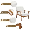 thumbnail image 5 of Ufurpie Set of 2 Accent Chairs with Side Table,Mid Century Modern Linen Fabic Chair,Upholstery Armchair for Living Room,Bedroom,Office,Beige, 5 of 12