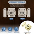 thumbnail image 3 of Cabinet Combination Lock Twist Knob Keyless Lock 3-Digit Password Latch Lock for Small Door Gold, 3 of 7