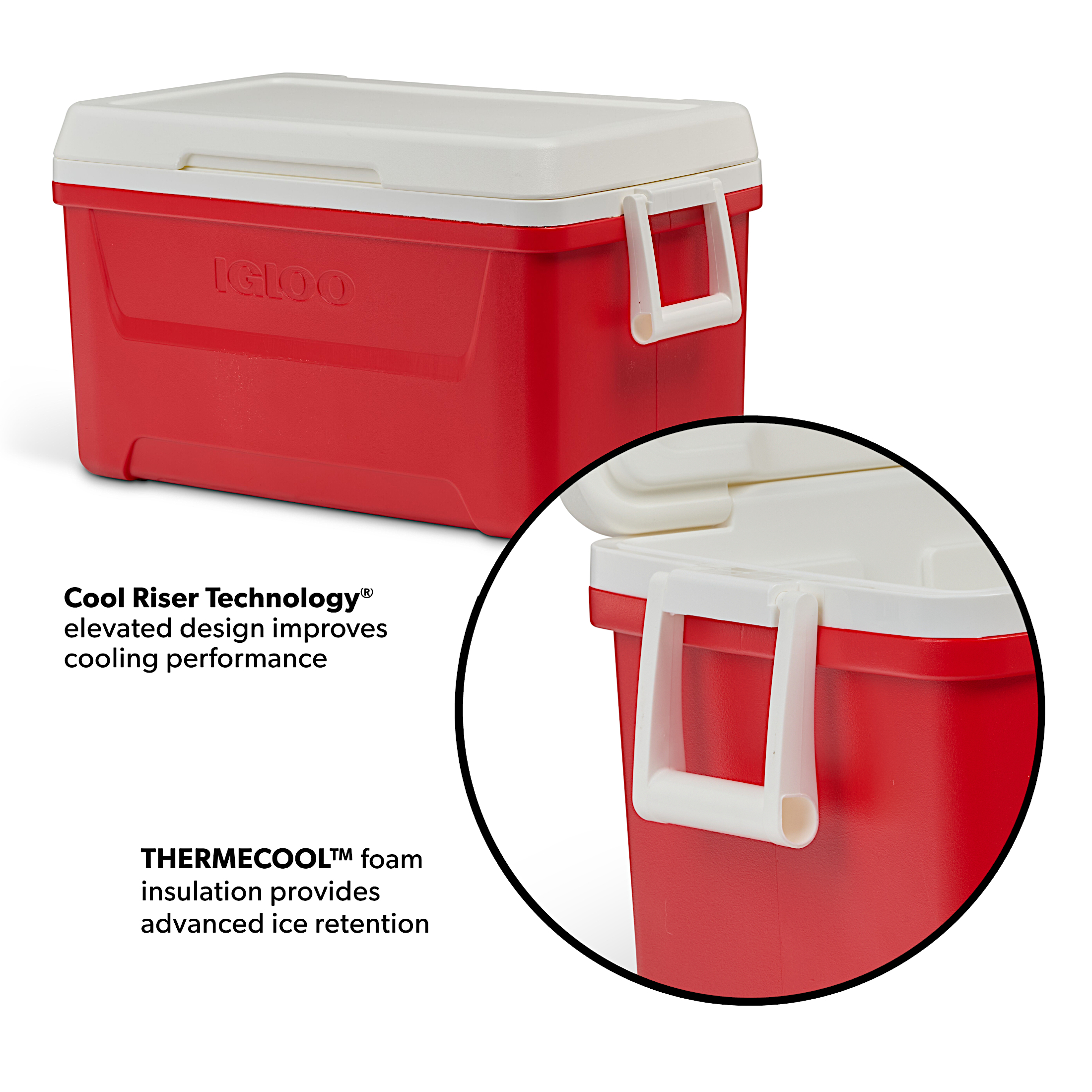 Igloo Laguna 48qt Hard Sided Ice Chest Cooler Red photo 3