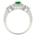 thumbnail image 4 of 1.6 ct Brilliant Round Cut Emerald 14k White Gold Halo Solitaire with Accents Bridal Wedding Engagement Promise Anniversary Ring for Women size 3.5, 4 of 7