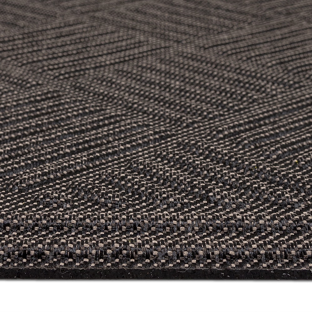 Mohawk Home Parquet Impressions Jacquard Low Pile Non-slip All Weather Indoor/Outdoor Door Mat, Black, 1'6" x 2'6"