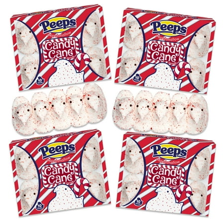 Peeps Candy Cane Flavored Chicks Pack of 4 (40 Total Chicks)