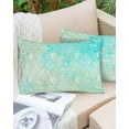 thumbnail image 6 of Aqua Green Throw Pillow Cover 16 x 24 Inch Decorative Pillow Cover Watercolor Colorful Ombre Abstract Floral Art Lumbar Pillowcase Seasonal Rectangle Cushion Case for Couch Sofa Bed Living Room, 6 of 7