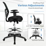 Topbuy Ergonomic Office Chair w/Retractable Footrest High Back Reclining Executive Chair w/Adjustable Headrest Black