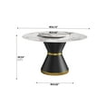 thumbnail image 6 of JERFIT 53-inch Round Dining Table with Rotating Sintered Stone Top, White Surface & Carbon Steel Base for 6-Person Modern Dining Room, 6 of 10