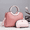 2032-1Pink, variant on Red Crocodile Embossed Patent Leather Tote Bag with Matching Cosmetic Pouch, Dual Top Handles & Removable Crossbody Strap