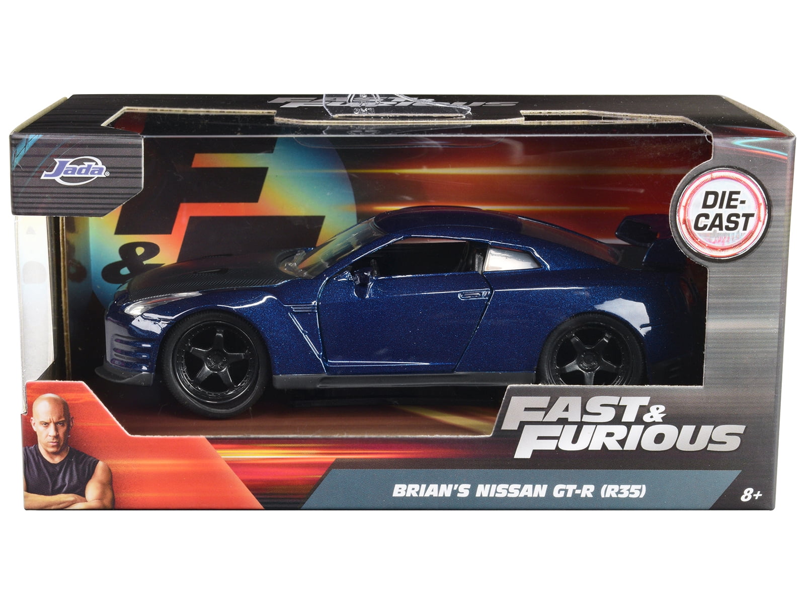 Brian s Nissan GT R R35 Blue Fast Furious 7 Movie 1 32 Diecast Model Car by Jada Walmart