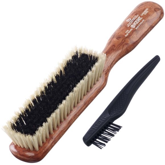 Kent Brosse à Vêtements CP6. Enlève-Peluches en Soies de Sanglier Noir et Blanc 100 % Naturel Spécialement pour le Cachemire, la Laine et la Soie pour Garder les Tissus Délicats Sans