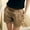 Khaki, variant on MRULIC shorts for women Women Fashion Solid England Style Mid Waist Casual Summer Shorts Pants Black   L