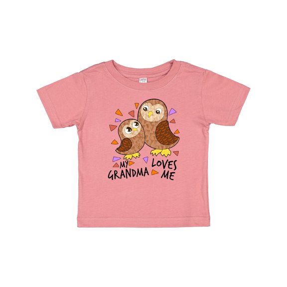 Inktastic My Grandma Loves Me- cute owl family Boys or Girls Baby T-Shirt