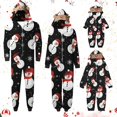 thumbnail image 4 of Uaswgudfs Family Matching Christmas Pajamas Set Xmas Pjs Set Soft Long Sleeve Sleepwear Elk Antler Hooded Jumpsuit Loungewear, 4 of 7