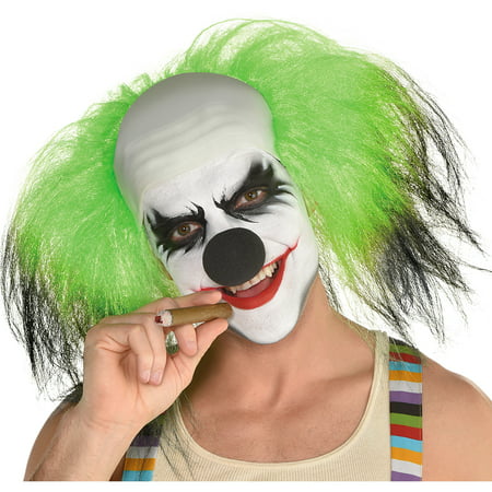 Black and Green Clown Wig Halloween Costume Accessory, One Size, by