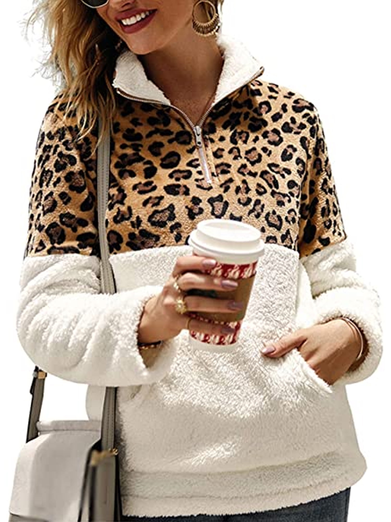 Ma\u0026Baby Women's Long Sleeve 1/4 Zipper 