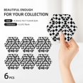thumbnail image 3 of XMXY Drink Coasters with Holder for Coffee Table, Black Checkered Seamless Pattern Absorbent Ceramic Cups Coaster Sets 6 Pack, 4 Inches Hexagon, 3 of 9