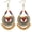 Red, variant on Handmade Bohemian Vintage Gold Bronze Round Flower Geometry Dangle Drop Earrings with Many Teardrop Pendant for Women