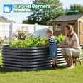 thumbnail image 6 of Quictent Galvanized Tall Raised Garden Bed Kit, 8x4x2 ft Oval Large Planting Box for Vegetables Outdoor, Double Strengthened by Vertical Bar and Crossbar with Liner, 6 of 10