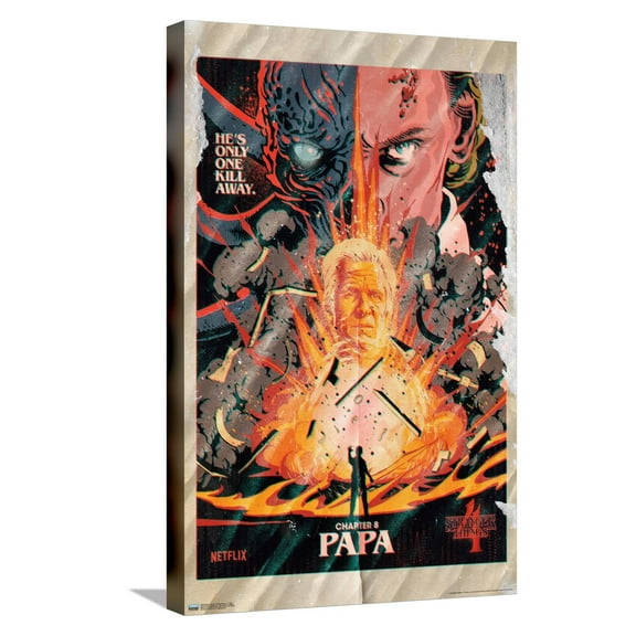 Netflix Stranger Things: Season 4 - Papa Canvas Wall Poster, 14.725" x 22.375"