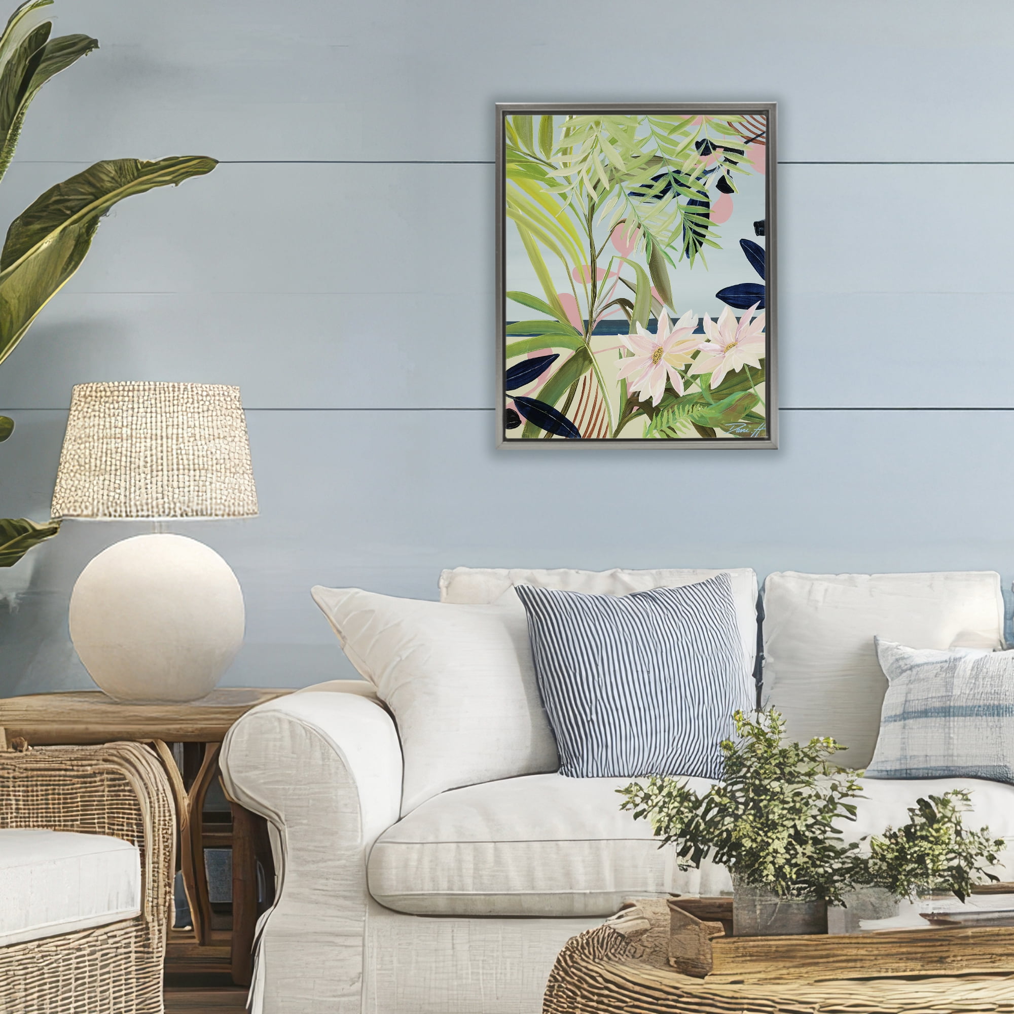 Stupell Industries Discovery of Lush Plants Gray Framed Floater Canvas Wall Art, design by Dani Heyward