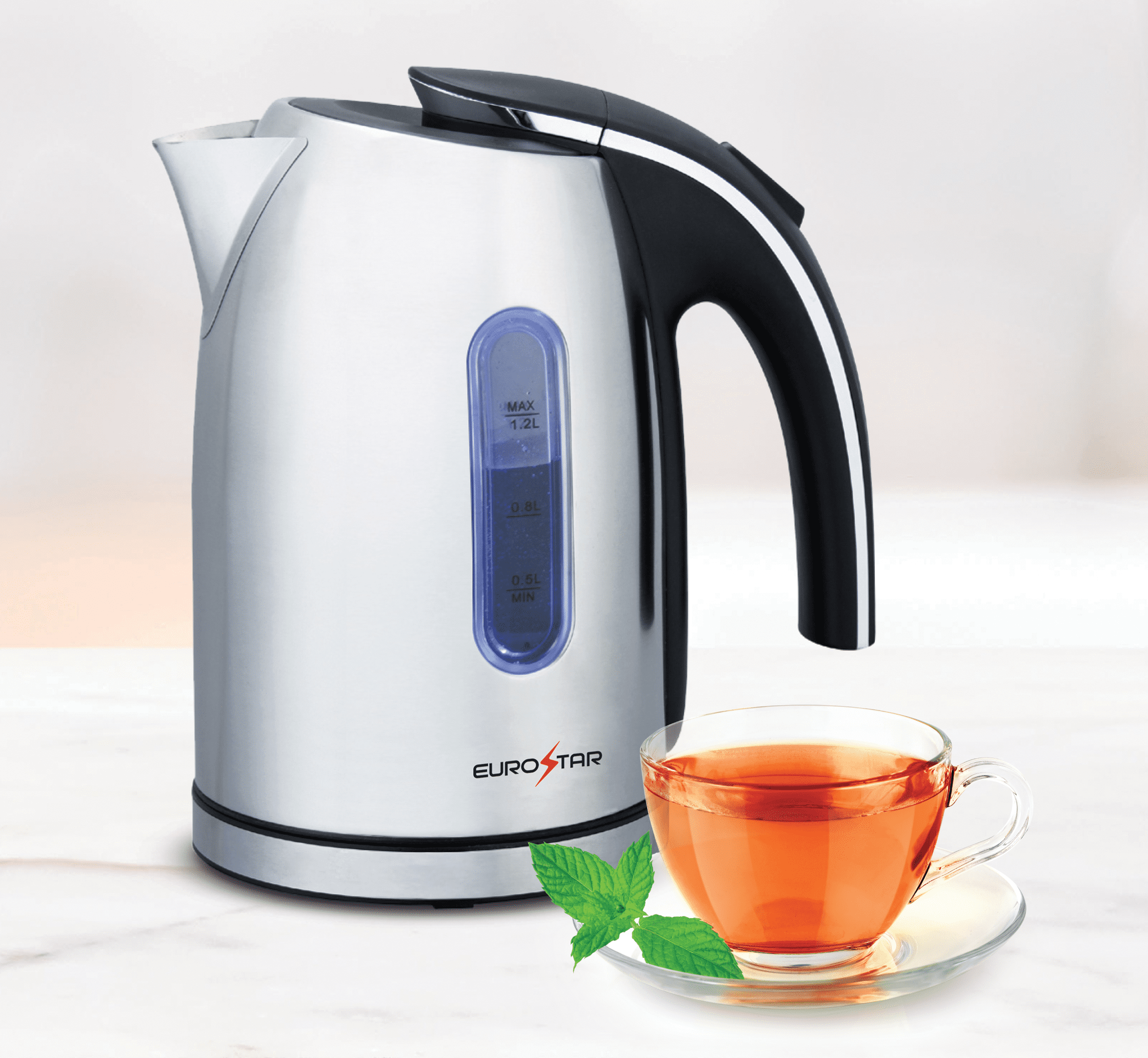 EUROSTAR EKS12SS Electric Kettle 1.2L, Silver