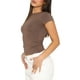 thumbnail image 3 of Lucakuins-Tops cortos de manga corta para mujer, camisetas básicas ajustadas de Color sólido con cuello redondo para fiesta, ropa de calle de verano Lucakuins  moda, 3 of 6