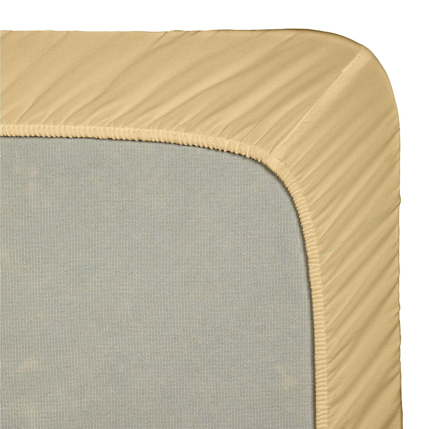 Clara Clark Premier 1800 Collection Single Fitted Sheet, Twin Size, Camel Gold