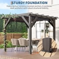 thumbnail image 5 of EastVita 10x12 Ft Outdoor Spruce Wood Wooden Gazebo Pergola with Canopy Installation Kit Quality Support Structure Wind Snow Resistant Modern Outdoor Extendable Pavilion for Decks Porches Vines, 5 of 7