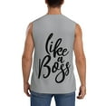 thumbnail image 4 of Bixox Men's Like a Boss Printed Shirt Sleeveless Fitness Tank Top-3X-Large, 4 of 7