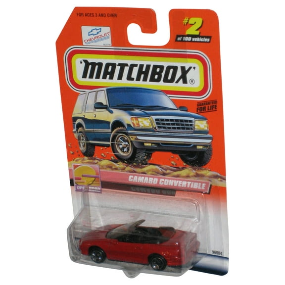 Matchbox Open Road (1999) Red Camaro Convertible Toy Car #2/100