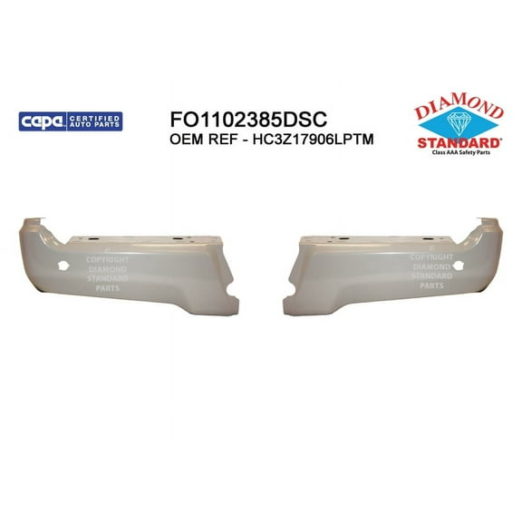 REAR STEP BUMPER FACE BAR [2-PC LEFT AND RIGHT]; PAINT TO MATCH;
