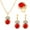 Red, variant on HHBEAUTY Jewelry Set for Women, Sparkling Water Drop Cubic Zirconia Crystal Pendant Necklace Earrings Adjustable Ring Gift for Wedding/Birthday/Mother's Day/Christmas