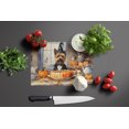 thumbnail image 2 of Cairn Terrier Fall Kitchen Pumpkins Glass Cutting Board Large 12 in x 15 in, 2 of 5
